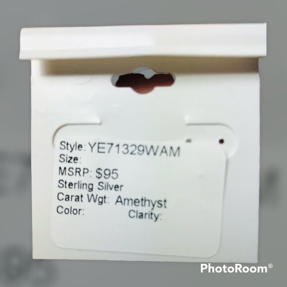 Savvy Cie Womens Purple Amethyst Sterling Silver Stud Post Back Earrings New - Picture 6 of 8